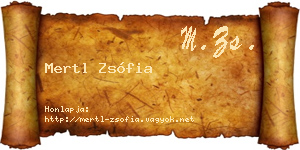 Mertl Zsófia névjegykártya